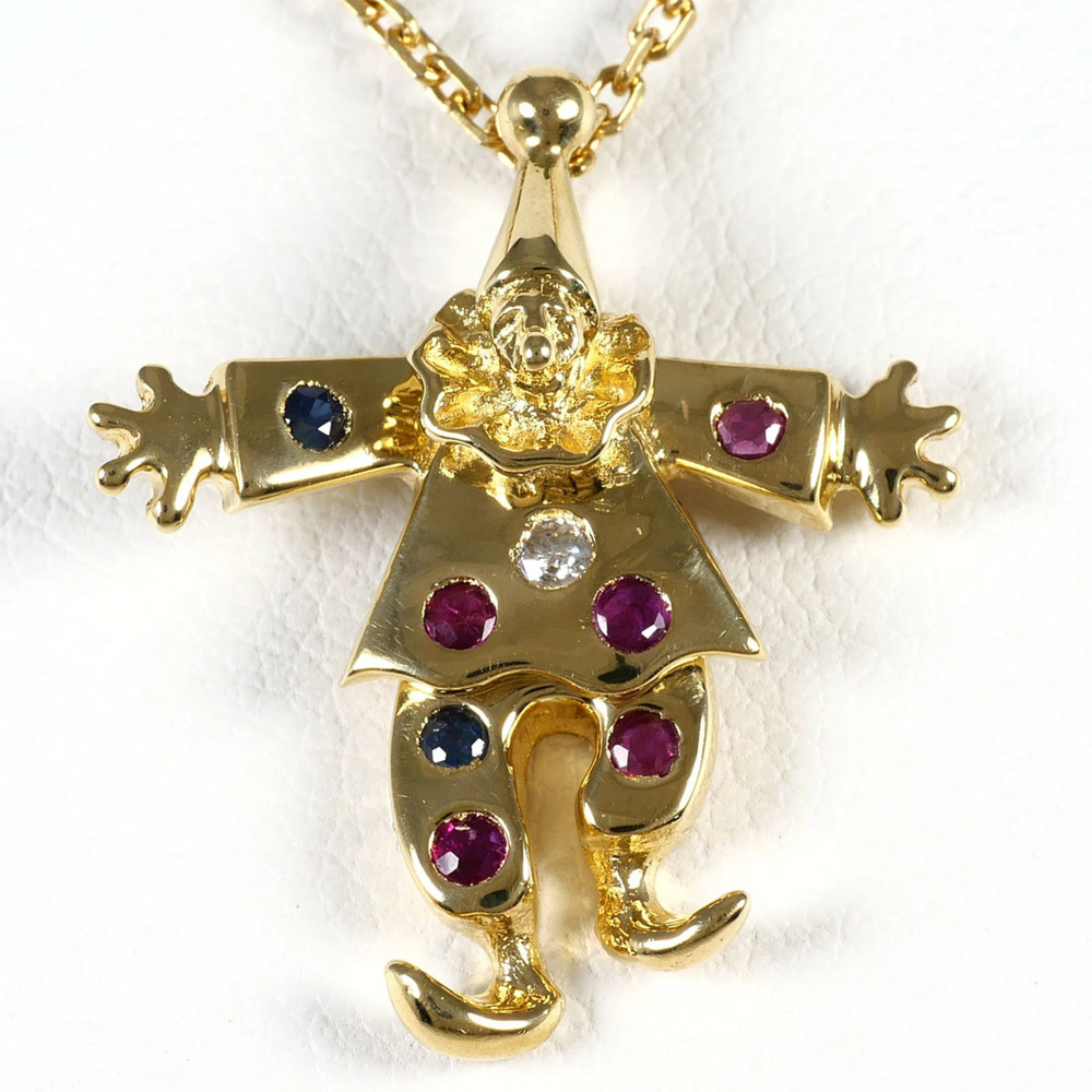VINTAGE 18k Gold Sapphire Necklace